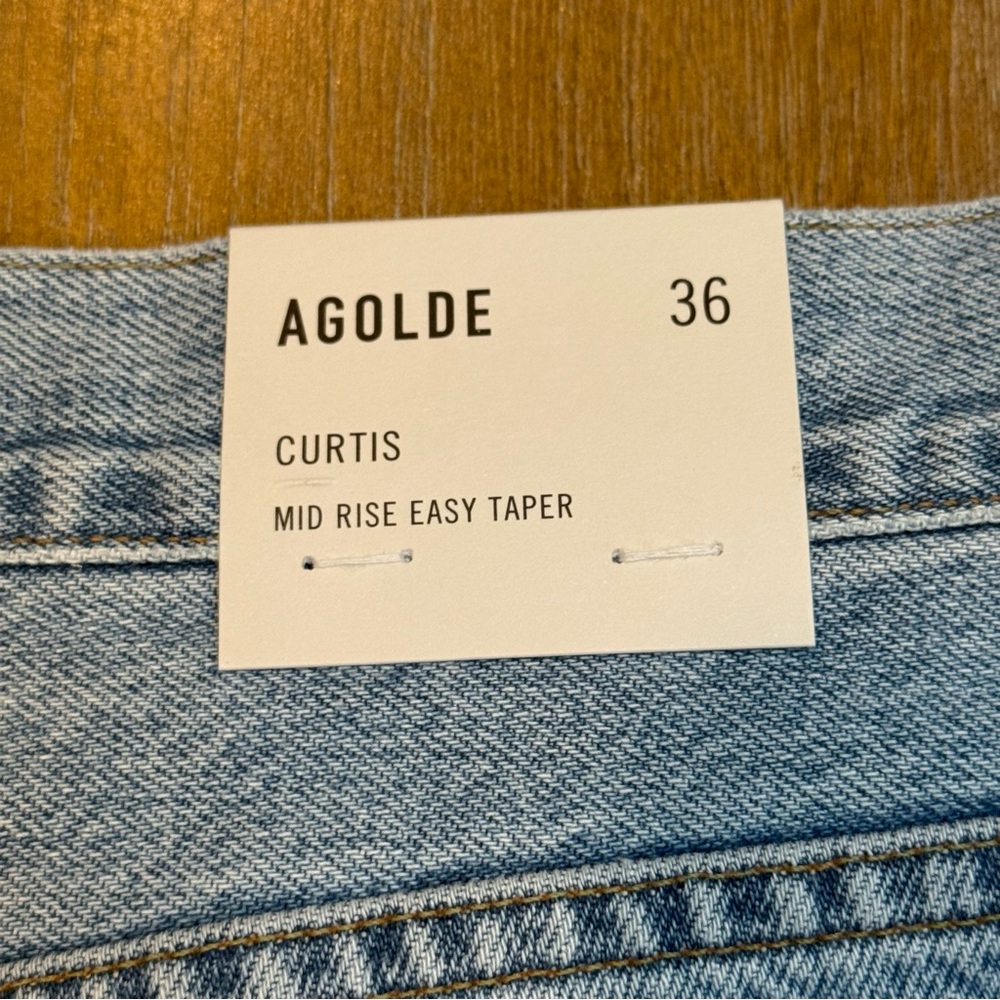 NWT AGOLDE Curtis‎ Jean in Conflict Mid Rise Straight Leg Tapered Ankle Size 36 - Picture 4 of 12